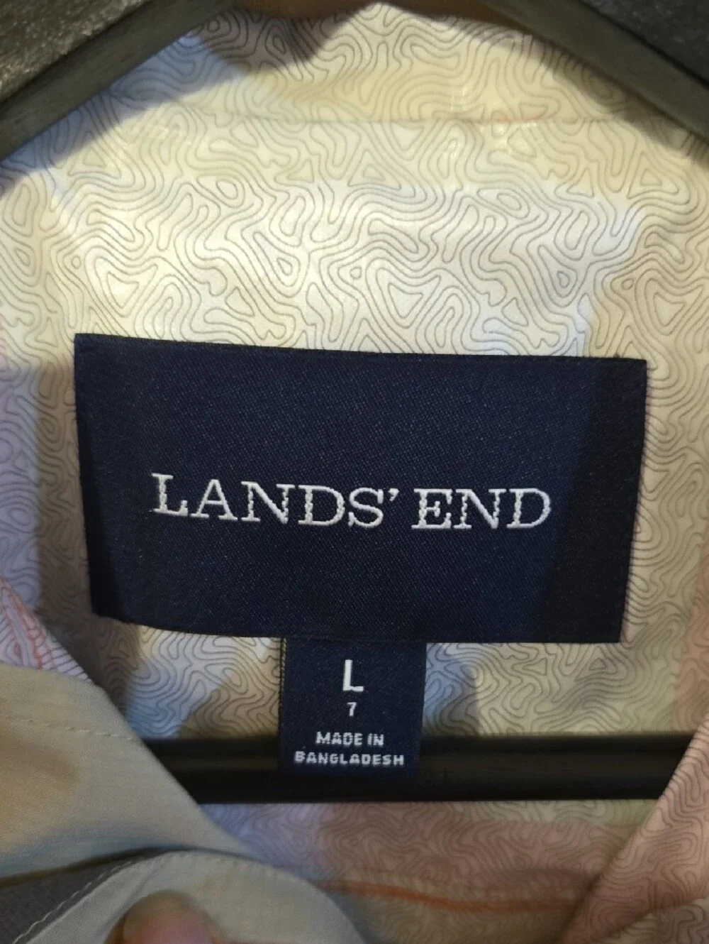Boy's Lands' End Orange and Cream Hooded Kids' Rain Jacket